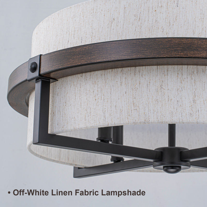 4-Light Dimmable Drum Chandelier
