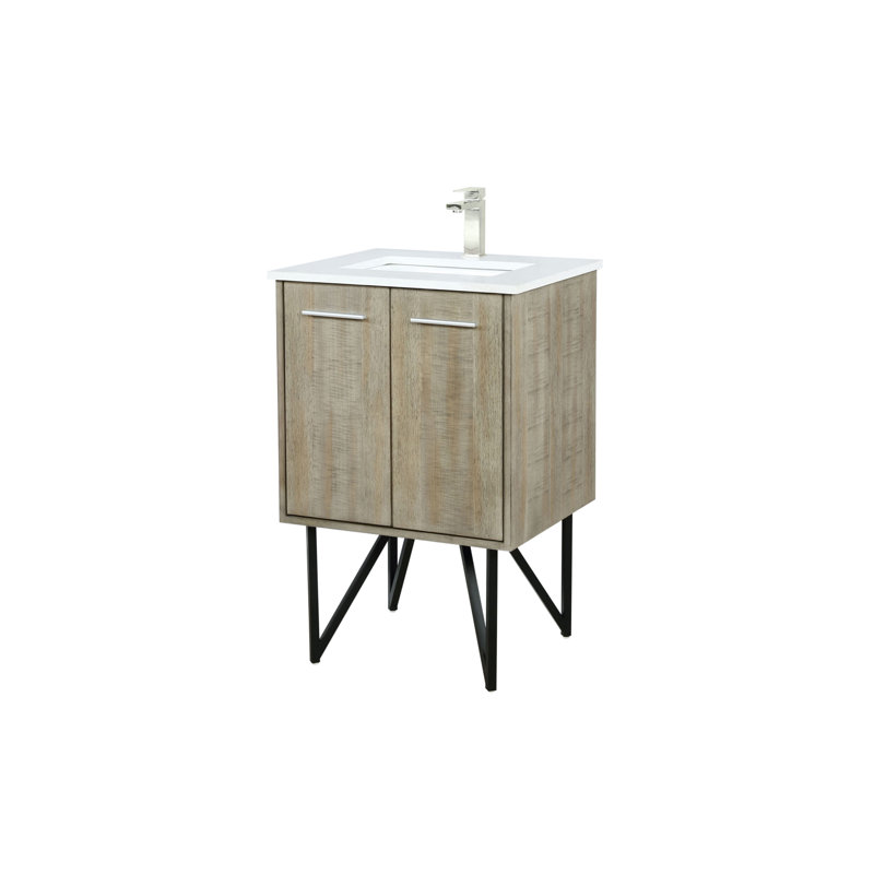Lancy 24" Single Bathroom Vanity Set, White Quartz
