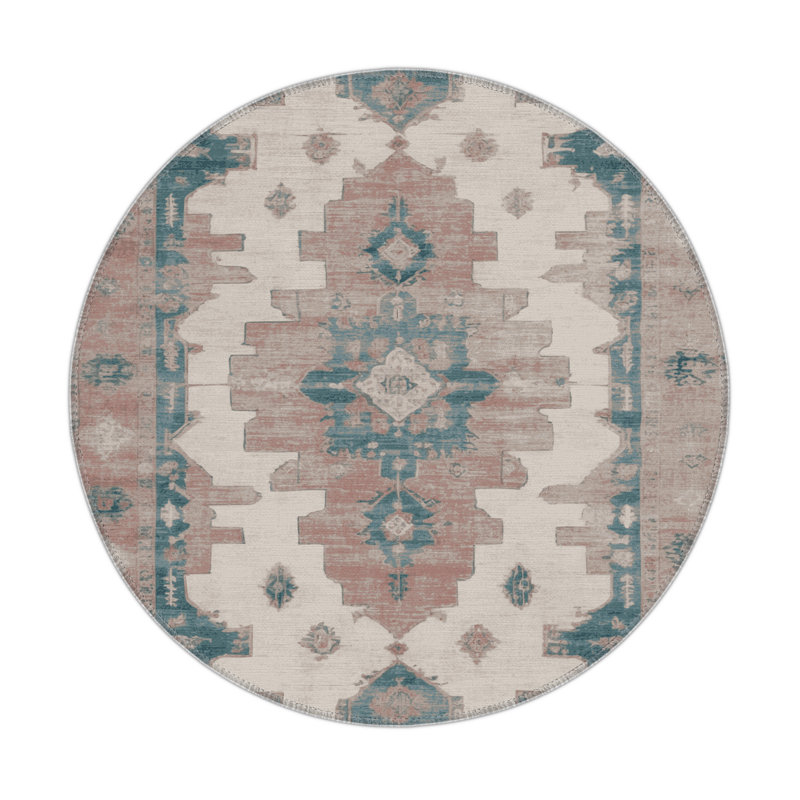 Tapis gris intérieur et extérieur surteint, Rond 5 pi