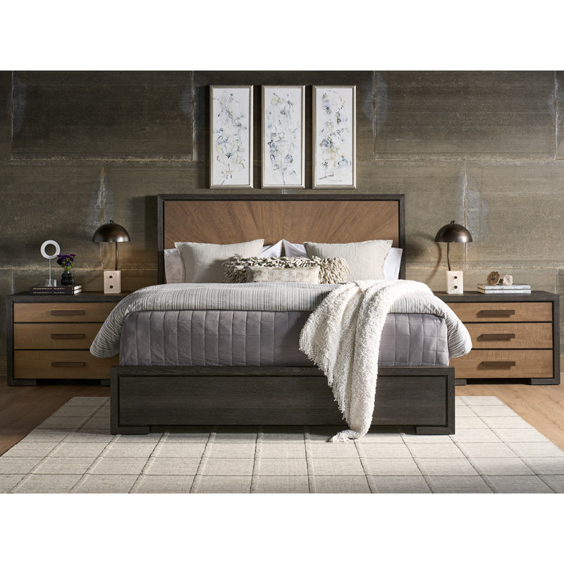 Modern Bed, Queen, Brown