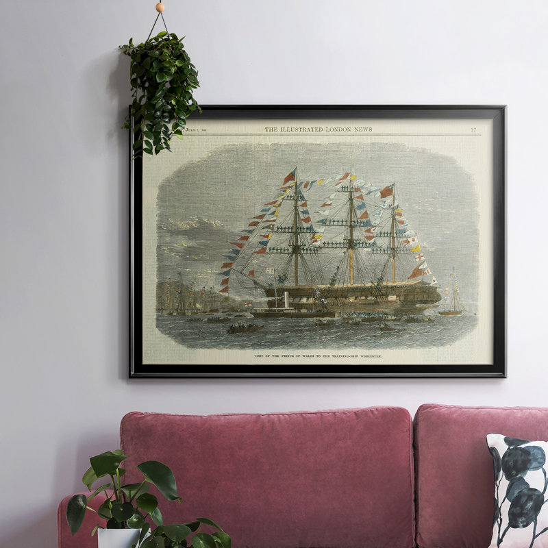 Antique Clipper Ship I, reproduction d'art sur toile, H 14 po x l 20 po x P 1,5 po, Noir