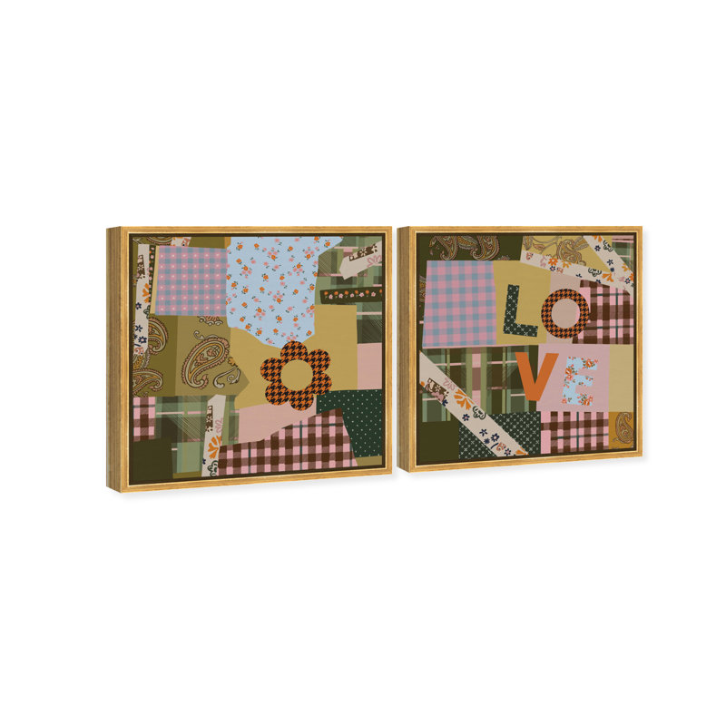 Retro Scarf Set Set by Oliver Gal, 26"H x 26"W, Gold Floater Frame
