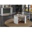 Table basse à 1 tiroir en chêne et blanc ultrabrillant