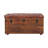 Brown Buffalo Hide Leather Storage Trunk