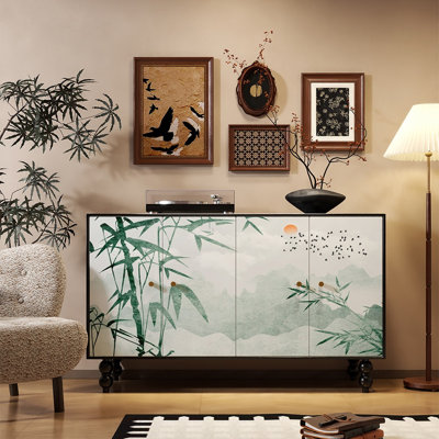 New Chinese-style solid wood entrance cabinet