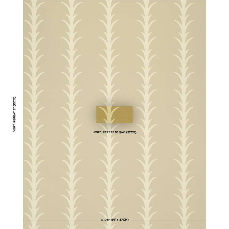 Papier peint à rayures Schumacher X Celerie Kemble Acanthus, Jaune