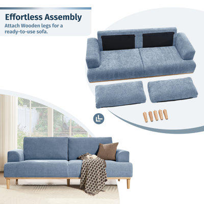 Upholstered Standard Sofa with Solid Wood Legs