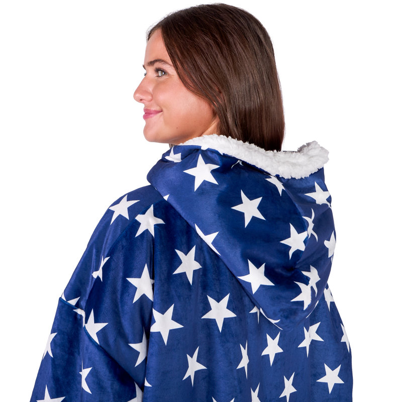 Couverture en sherpa à capuche portable, Drapeau, Adulte