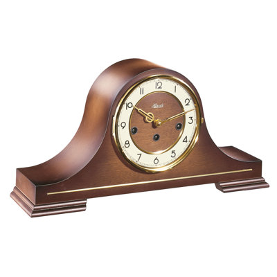 Traditional Analogue Solid Wood Mechanical Tabletop Clock in Brown