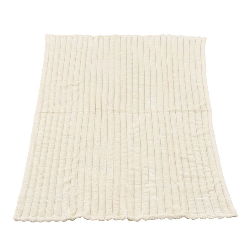 Striped Machine Tufted Blanket, 200cm x 150cm, Striped, Beige