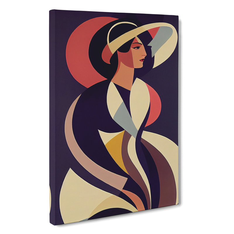 Woman Art Deco No.6 - Wrapped Canvas, 76cm H x 50cm W x 3cm D