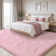 Solid Rug Soft Fluffy Pink Indoor Area Rug for Living Room Bedroom Nursery Kids Room