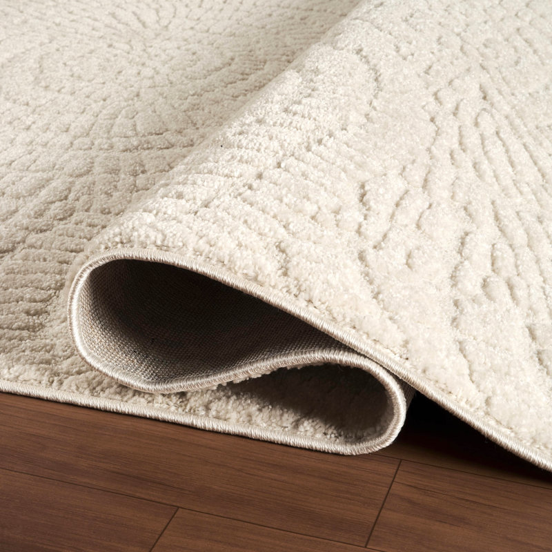 Tapis texturé crème Abani Tearsa COZ170A, 4 pi x 6 pi