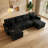 Oversized 110.6" U-Shaped Corduroy Sleeper Sectional Sofa with Pull-Out Bed and Storage Chaise-1286326454