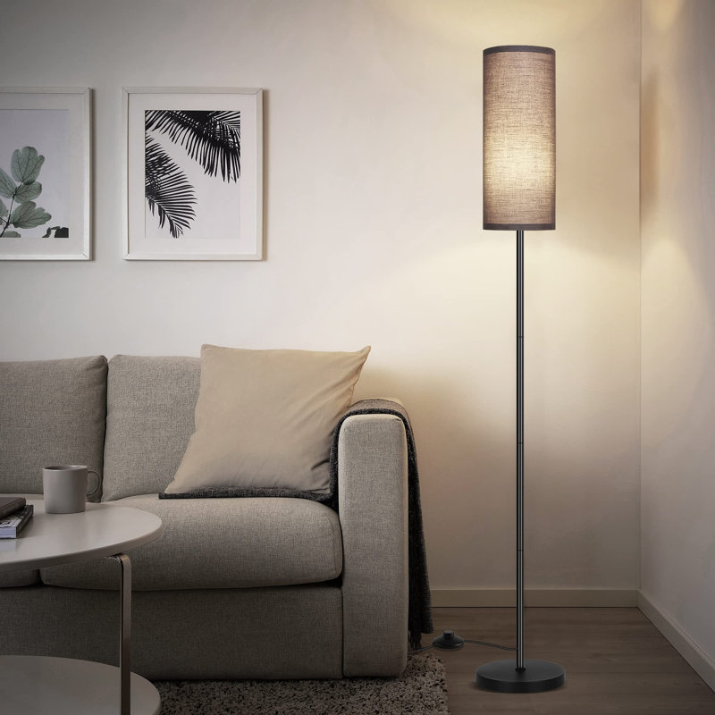 Lampe sur pied minimaliste pour le salon et la chambre à coucher, douille E26, conception peu encombrante, Gris