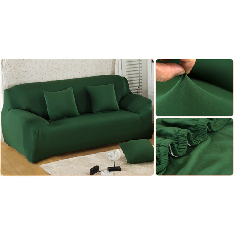 Housse pour canapé extensible 3 places, H 45 po x l 90 po x P 30 po, Mélange de polyester vert foncé