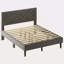 Structure de grand lit, tête de lit en lin, solide et stable, sans bruit, rangement sous le lit, sans sommier, poids 485 lb