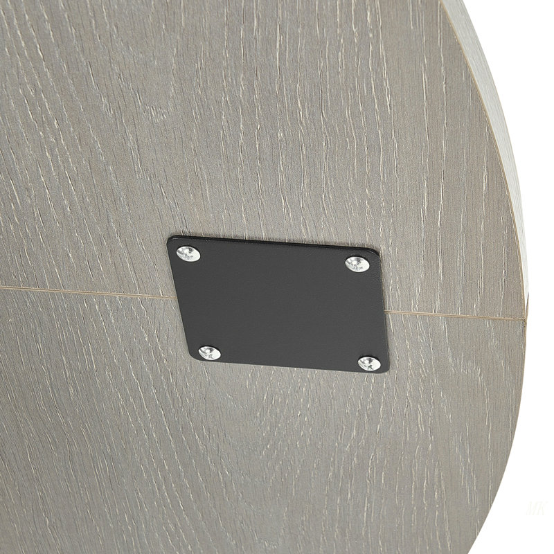 47 In Round Dining Table Wood Kitchen Table For 4-6 Person Grey (Only Table)