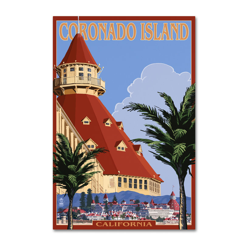 Publicité rétro sur toile Kadey «Travel Poster 45», H 19 po x l 12 po x P 2 po