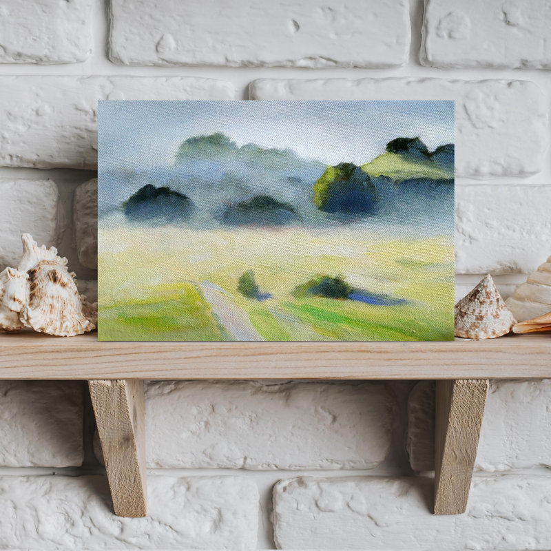 Misty Morning Landscape, H 12 po x l 18 po