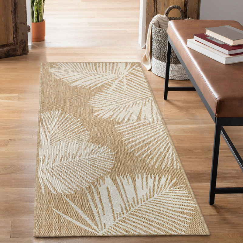 Tapis floral intérieur / extérieur Ashwin, Tapis de couloir 1 pi 11 po x 4 pi 11 po