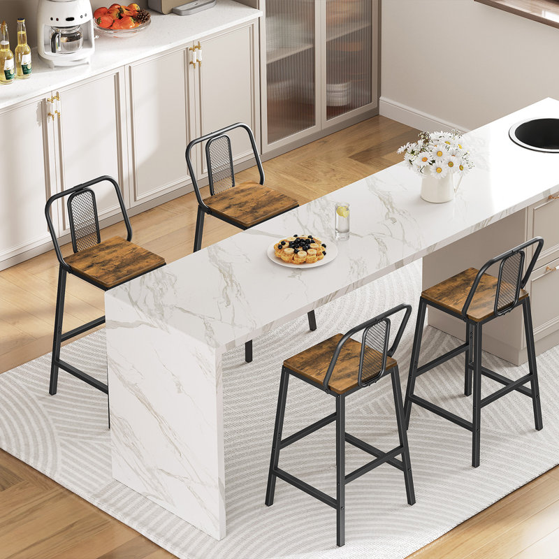 Tabourets de bar 24,2 po, Marron clair, 4