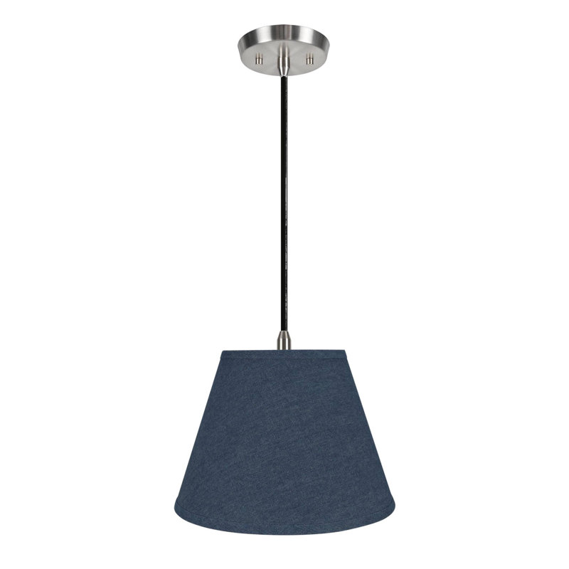 Luminaire suspendu 1 lumière à cône simple Mackenzie, H 9,5 po x l 13 po x P 7 po, Bleu délavé
