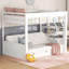 Lit superposé blanc double avec composants de rangement: escalier, table, 3 tiroirs - et commodités efficaces: chevet conçu par l'utilisateur-2034579266