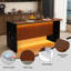 63" Modern Kitchen Island With Marble-Look Surface (Not Include Stools)