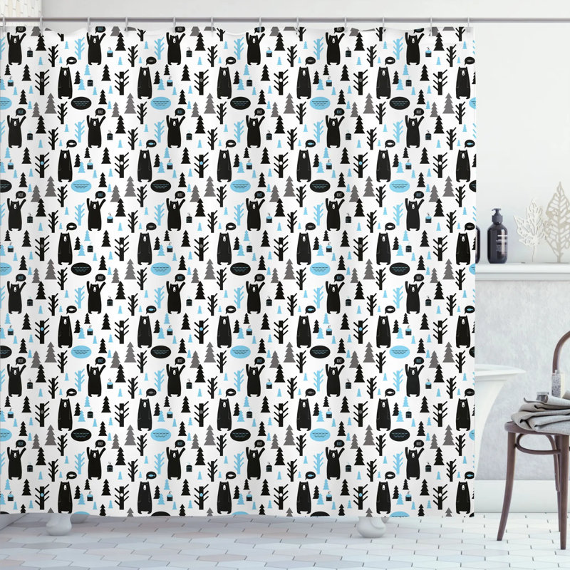 Shower Curtain with Hooks Included, 70" H x 69" W