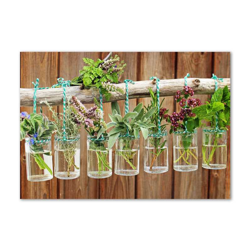 Herbs In Jars - Wrapped Canvas Print