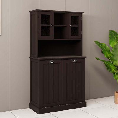 Armoire de salle de bain inclinable à deux compartiments avec panier à linge haut et 2 tablettes réglables
