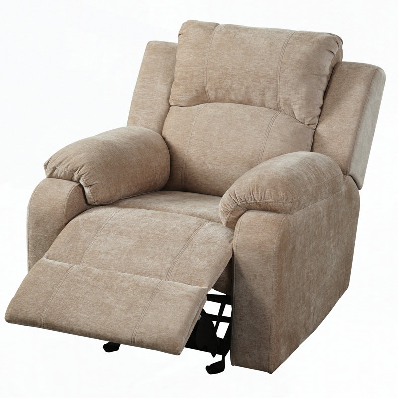 Fauteuil inclinable manuel en chenille avec 3 positions réglables, coussin en mousse souple