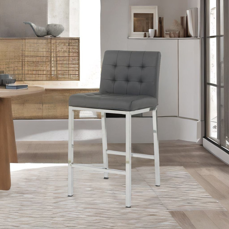 Tabouret de comptoir 25,4 po Gurtrue, Gris