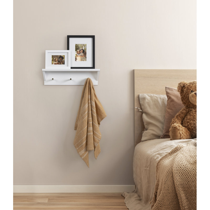 Adlynn Floating Shelf with Hooks