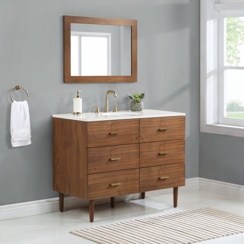 Dondi 42'' Single Bathroom Vanity with Quartz Top