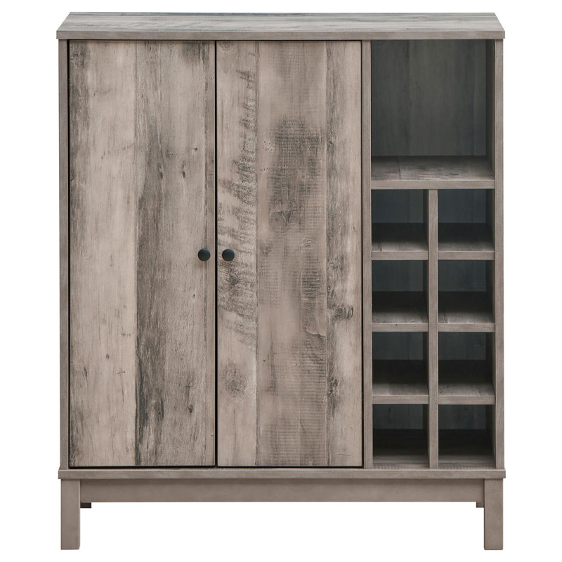 Armoire à vin en acacia patiné avec 2 portes
