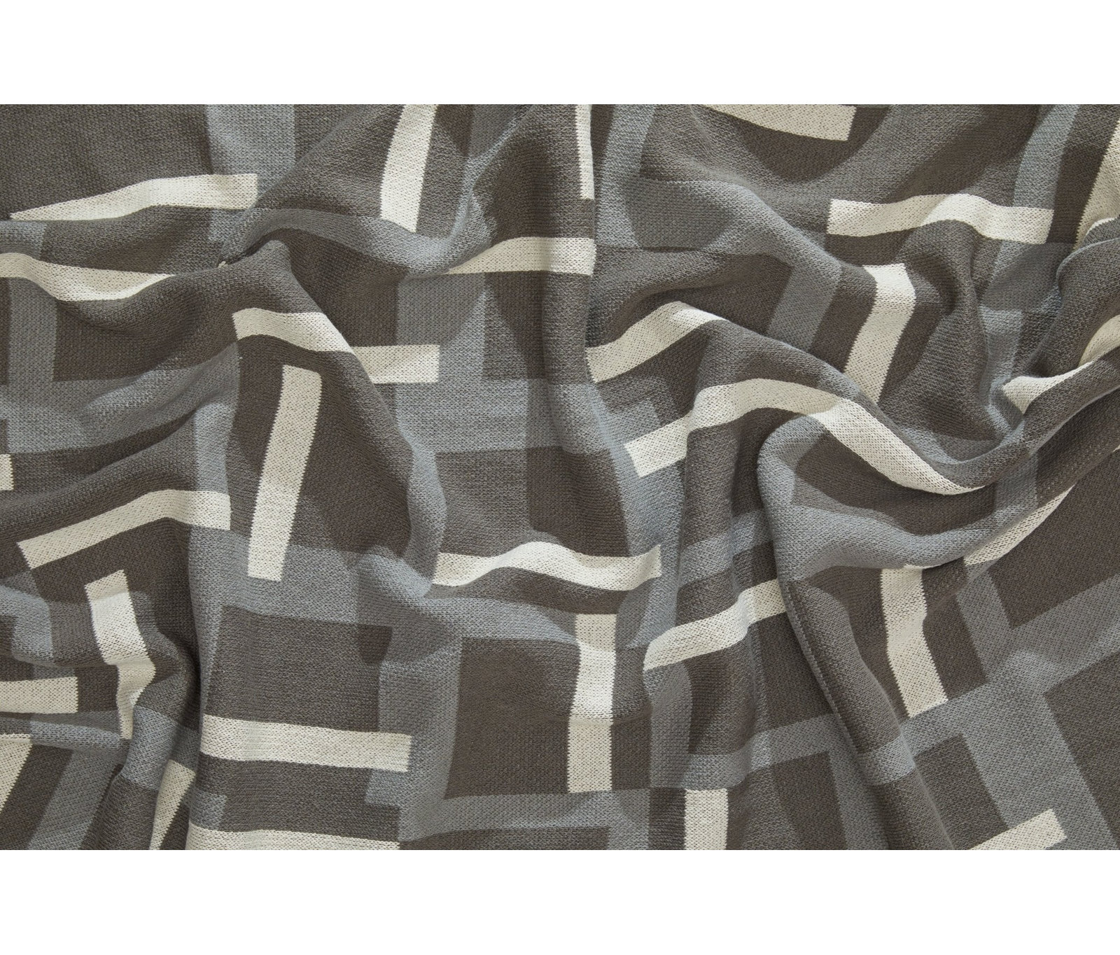 Modern Knit Throw Blanket, Gray