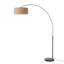 Lampe à arc 92 po Float - nickel noir, base en marbre noir, demi-dôme en toile de jute naturelle, à intensité variable, ampoule incluse-130798346-133043308