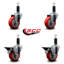 Ensemble de roulettes extensibles pivotantes en poly sur roulettes 2 freins SCC PLB 3,5 po x 1-1 / 8 po-101301144