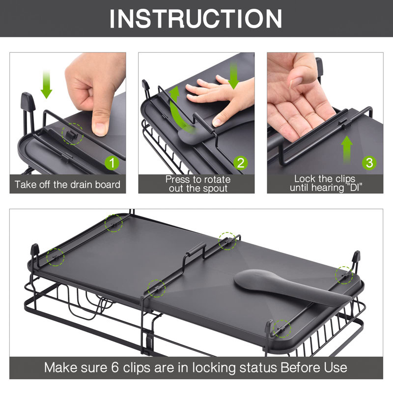Braschi Adjustable Stainless Steel Dish Rack