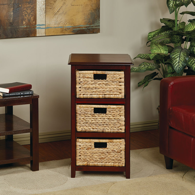 Ottilie 3 Drawer Storage Drawer, Espresso and Natural
