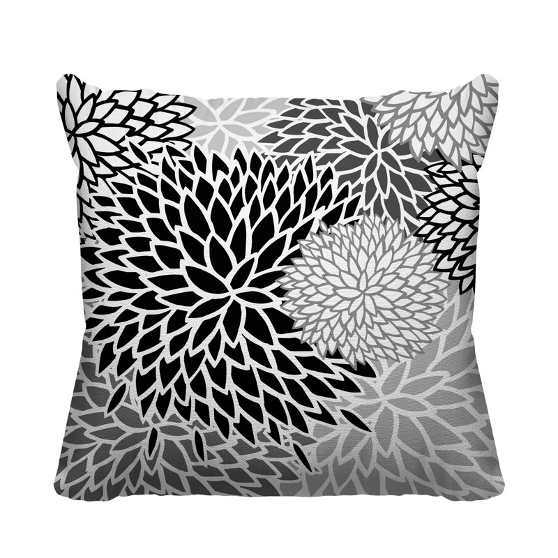 Coussin décoratif intérieur / extérieur Arlo, L 17 po x H 17 po, Noir