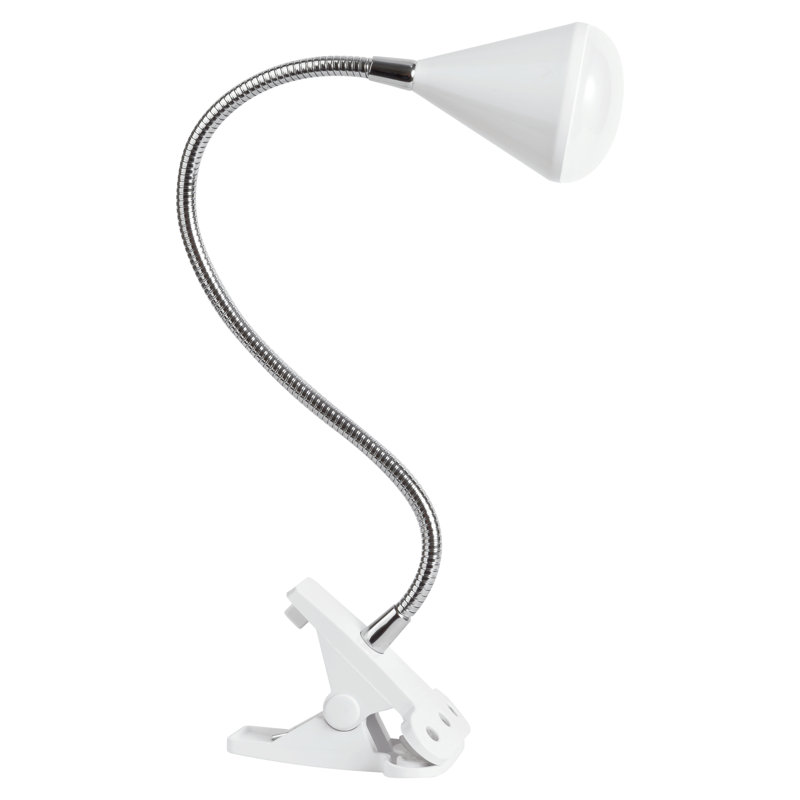 OttLite LED Cone Clip Lamp Task Lamp, Desk Lamp Sturdy Clip, Flexible Neck