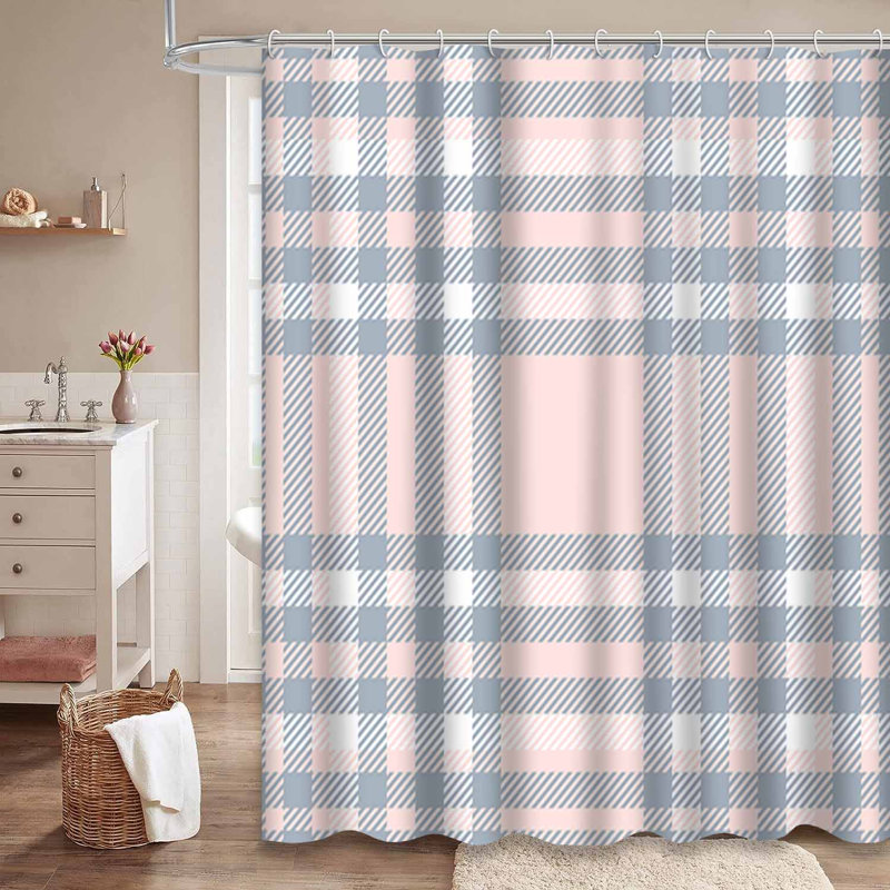 Rideau de douche Tartan, L 72 po x l 84 po
