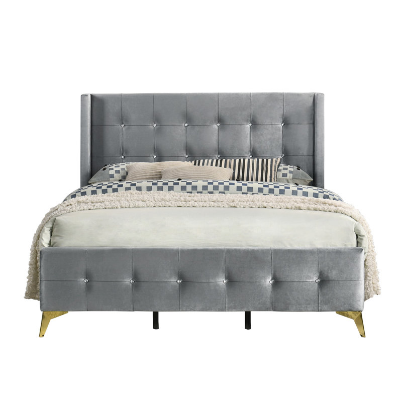 Paderborn Upholstered Bed, Silver Grey, Single (3')
