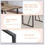 Une table de salle à manger rectangulaire rétro minimaliste avec un dessus spécialement texturé et des pieds en métal noir-339265499-339265500