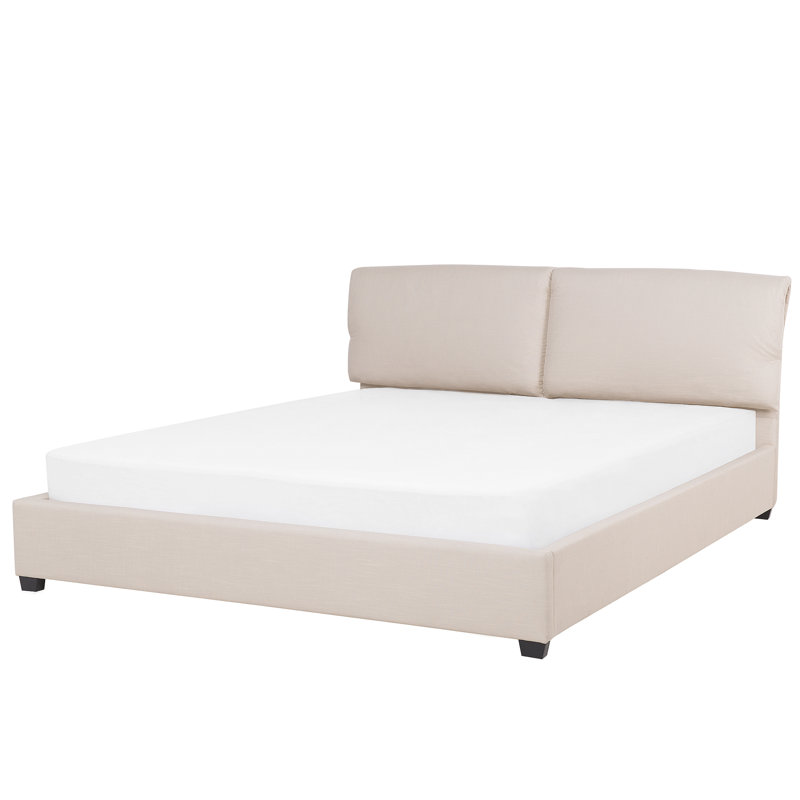 Nika Upholstered Bed, Beige, European Kingsize (160 x 200 cm)