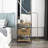 Alba Iron Nightstand in Oud Oak/Black
