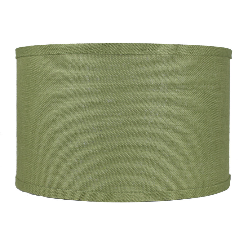 Ganya Burlap Drum Lamp Shade, Khaki Green, 10" H x 16" W x 16" D